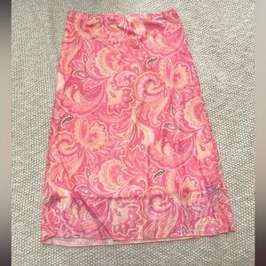 Pink Paisley Midi Skirt